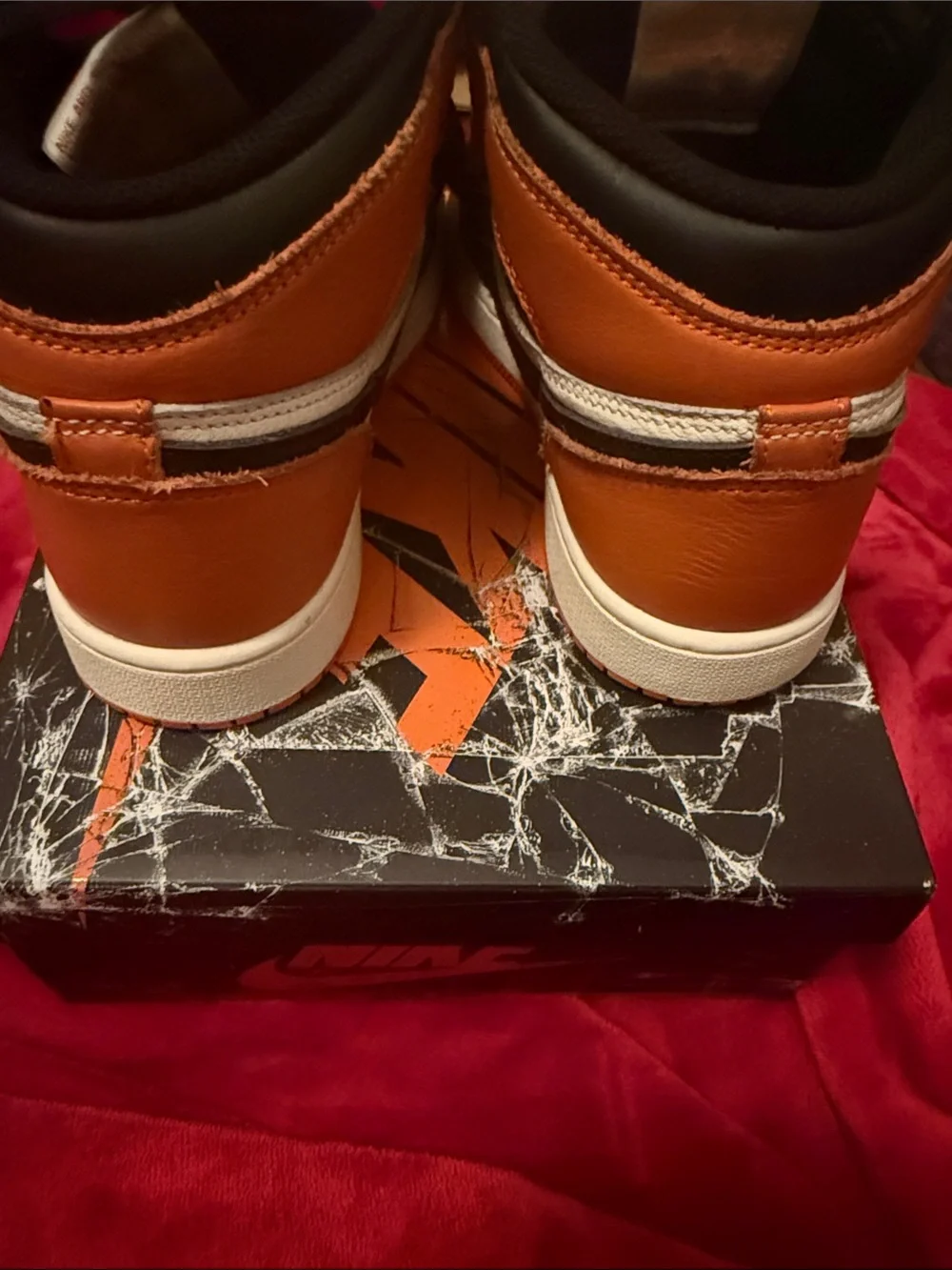 Nike Black and Orange Graphic Shoe Box